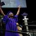 A graduating senior throws her arms in the air after accepting a diploma cover during the Ypsilanti High School Commencement at the Convocation Center on Tuesday, June 4. This is the 164th and final graduating class. Daniel Brenner I AnnArbor.com